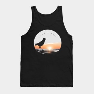 Life's a Beach - Bird in the Sunset (Black Background) Tank Top